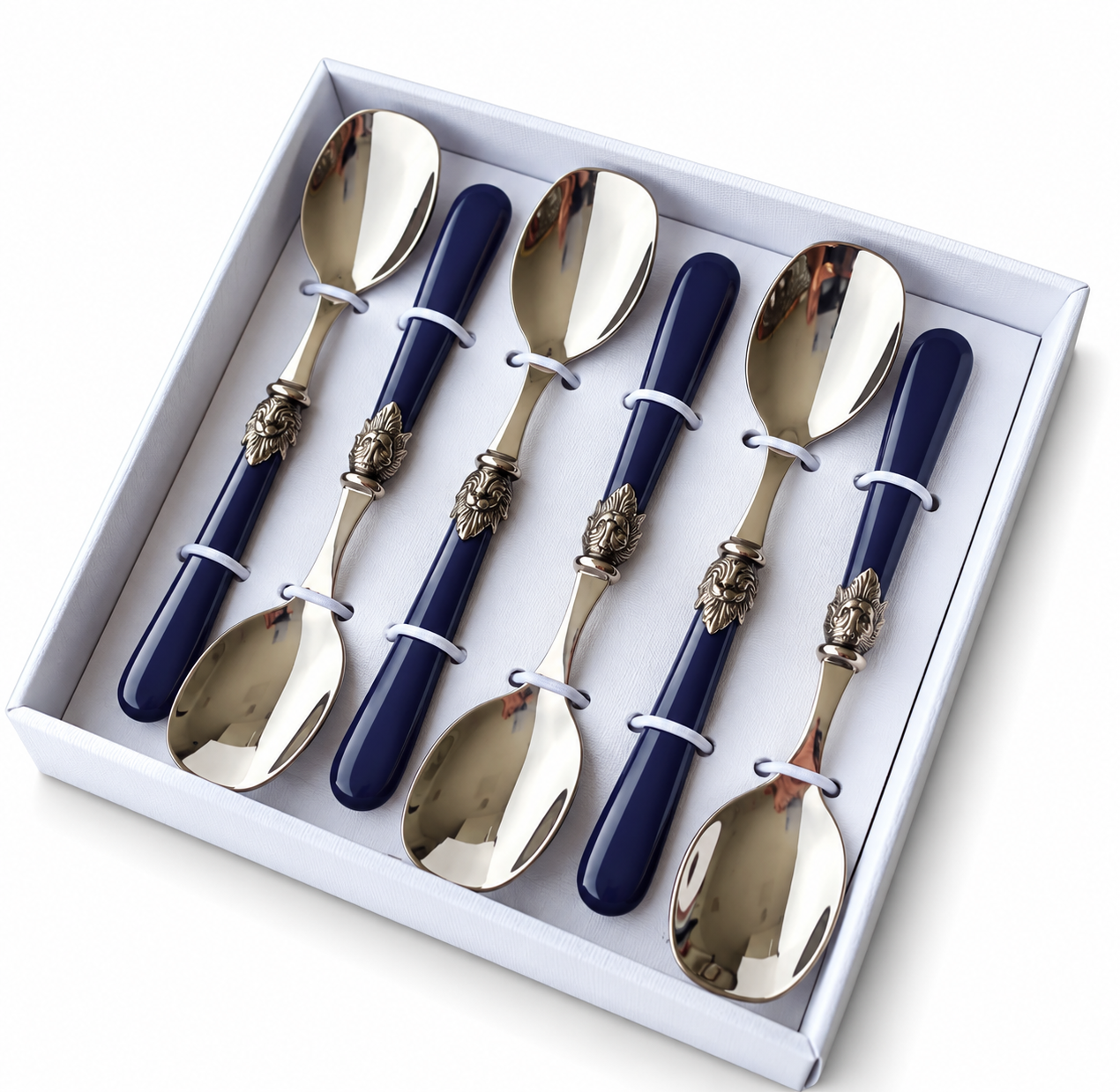 6-teiliges Eislöffel-Geschenkset, Blau (matt), EME Napoleon