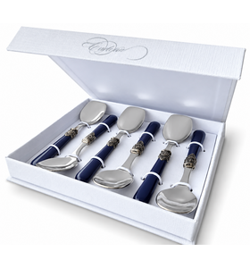 6-teiliges Eislöffel-Geschenkset, Blau (matt)