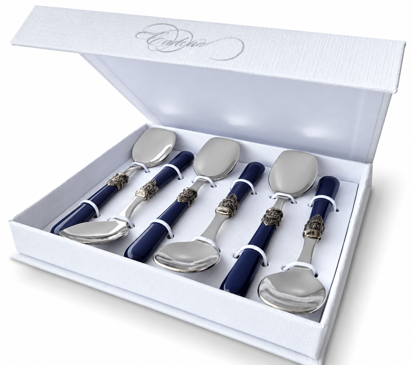 6-teiliges Eislöffel-Geschenkset, Blau (matt), EME Napoleon