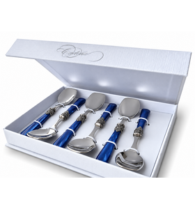 6-teiliges Eislöffel-Geschenkset, Blau (Perlmutt)