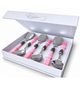 6-teiliges Eislöffel-Geschenkset, Rosa (Perlmutt)