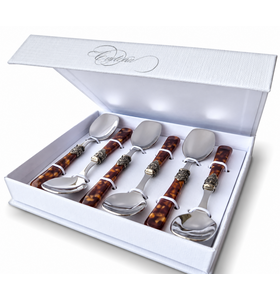 6-teiliges Eislöffel-Geschenkset, Braun (Schildpatt)