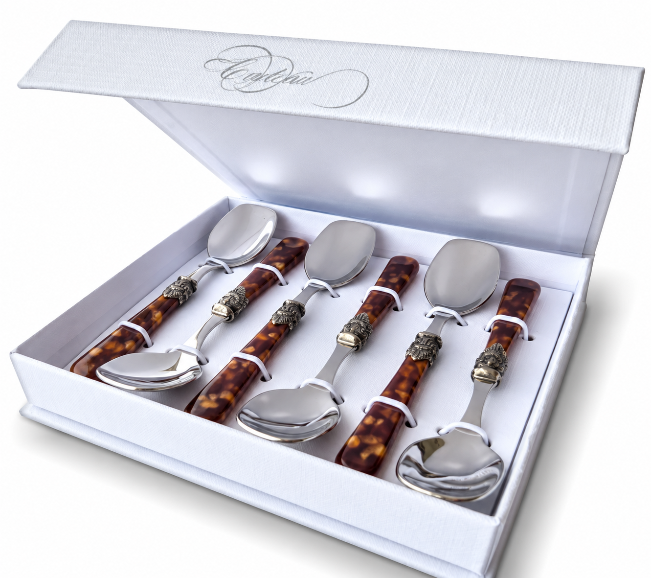 6-teiliges Eislöffel-Geschenkset, Braun (Schildpatt), EME Napoleon