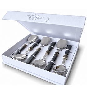 6-teiliges Eislöffel-Geschenkset, Schwarz (Perlmutt)