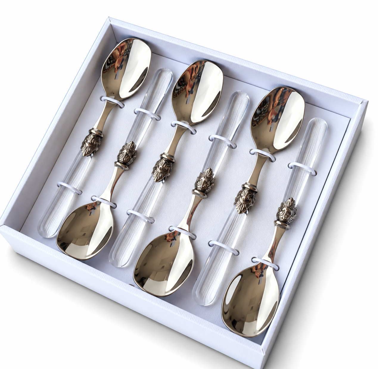 Coffret cadeau de 6 cuillères à glace, transparent, EME Napoleon