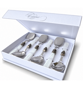 6-teiliges Eislöffel-Geschenkset, Weiß (Perlmutt)