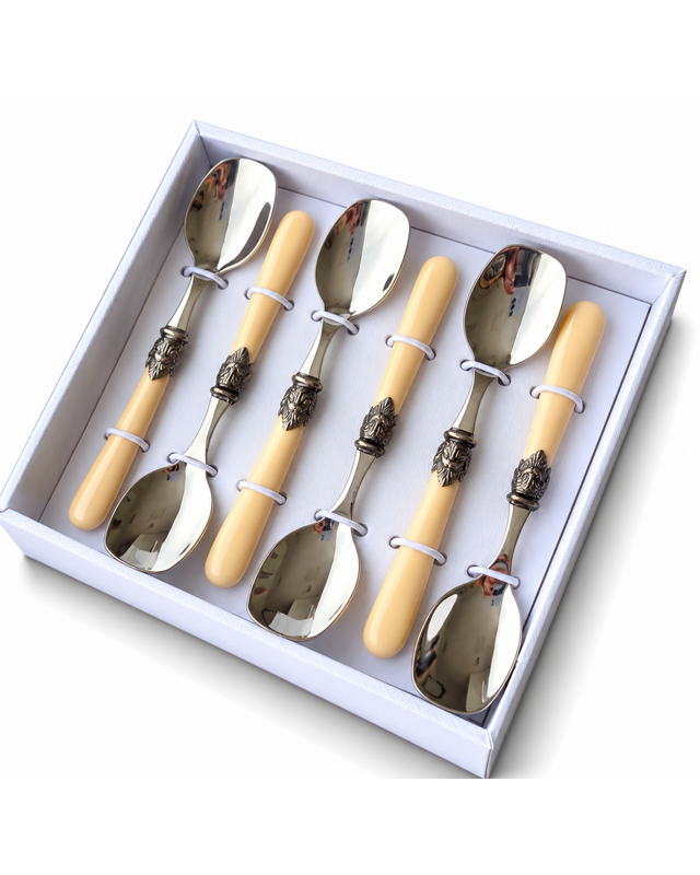 Coffret cadeau de 6 cuillères à glace, ivoire (mat), EME Napoleon
