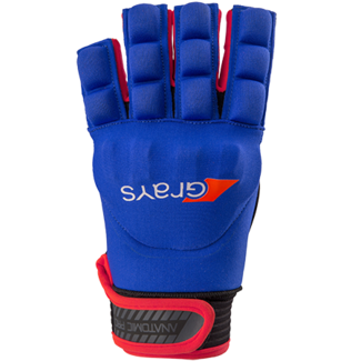 Anatomic Pro half finger player glove navy / fluo red