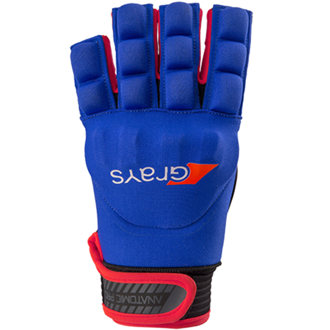 Grays Anatomic Pro half finger player glove navy / fluo red