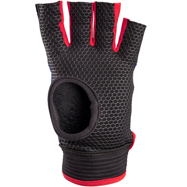 Grays Anatomic Pro half finger player glove navy / fluo red
