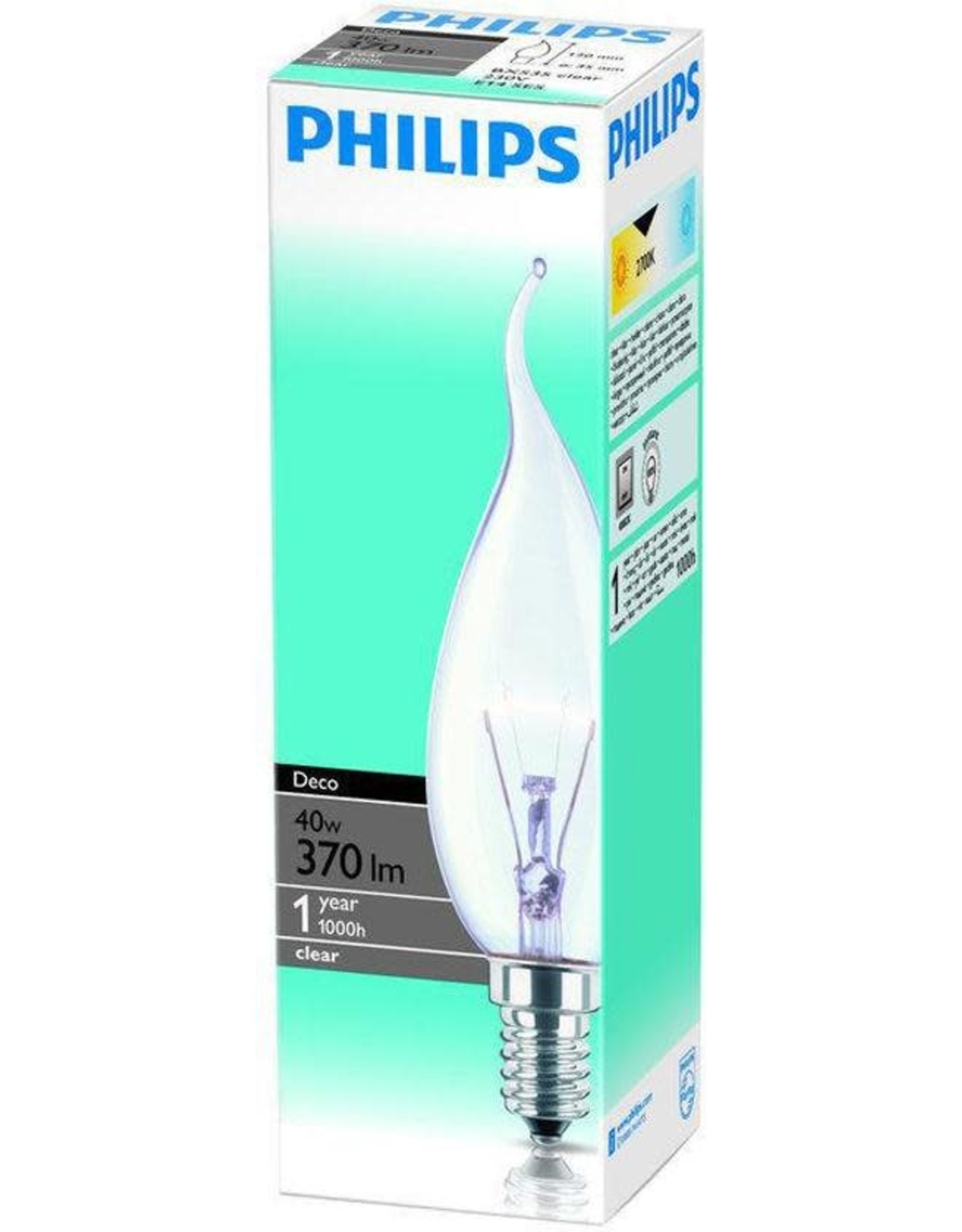 PHILIPS Philips kaarslamp | 40W E14 230V BXS35 helder brilliant deco