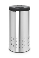 BRABANTIA Wasbox 30 liter met uitneembare waszak - Matt Steel / Dark Grey kunststof deksel