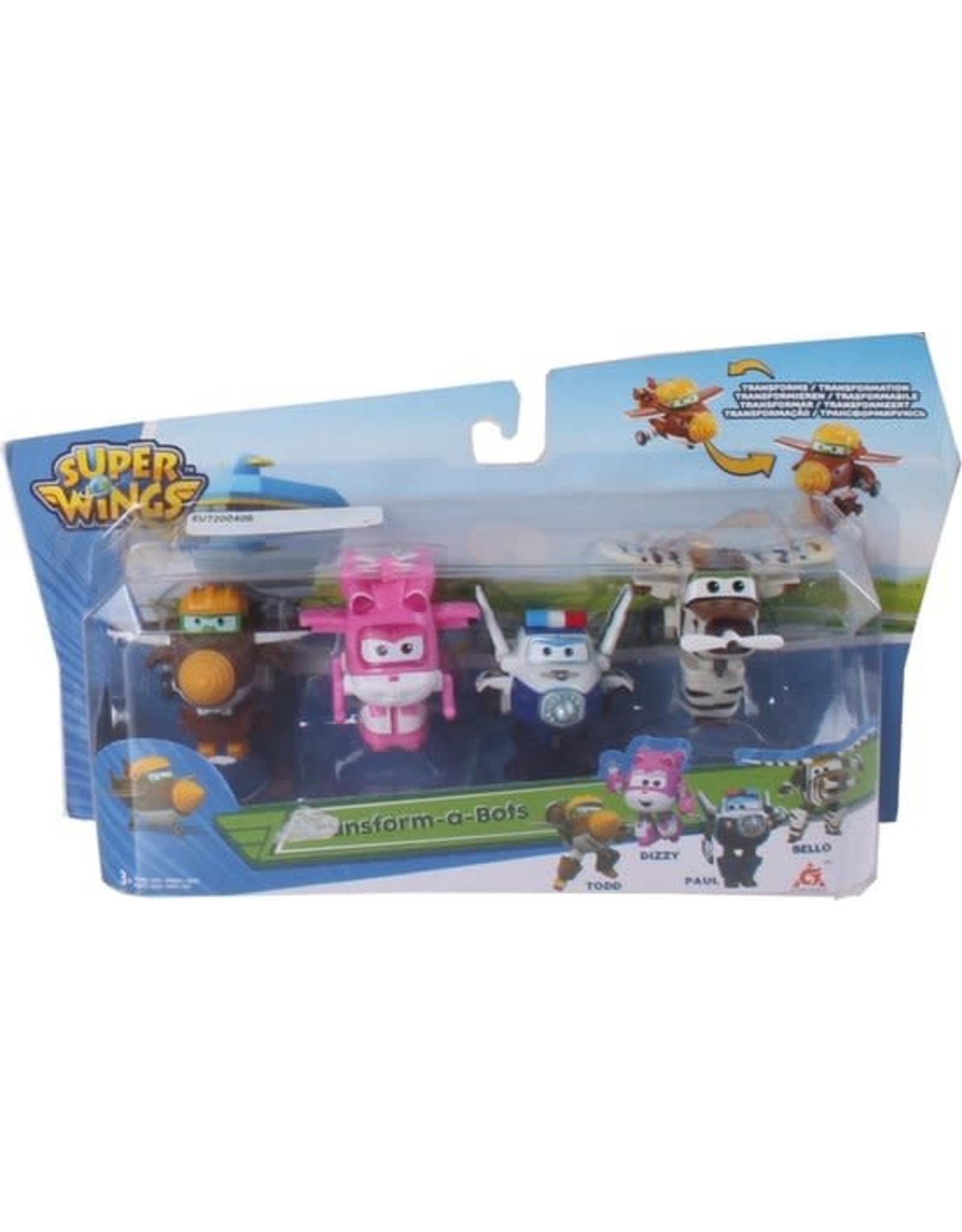 Super Wings Transform-a-bots 4pk (Todd&Dizzy&Paul&Bello)