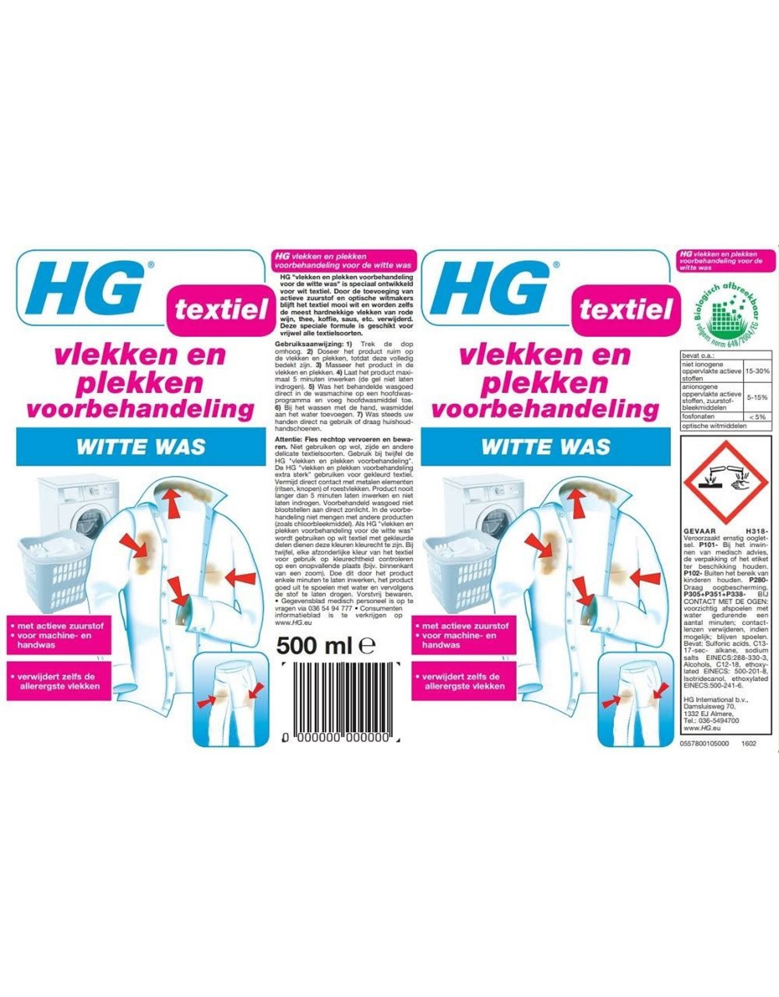 HG HG Vlekken en plekken voorbehandeling witte Was