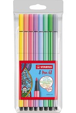 Stabilo pen 68 pastel, etui 8/