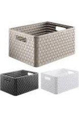 ROTHO Rotho Country Plastic basket / storage box, 18 L, 36.8x27.8x19.1cm White, EF250035