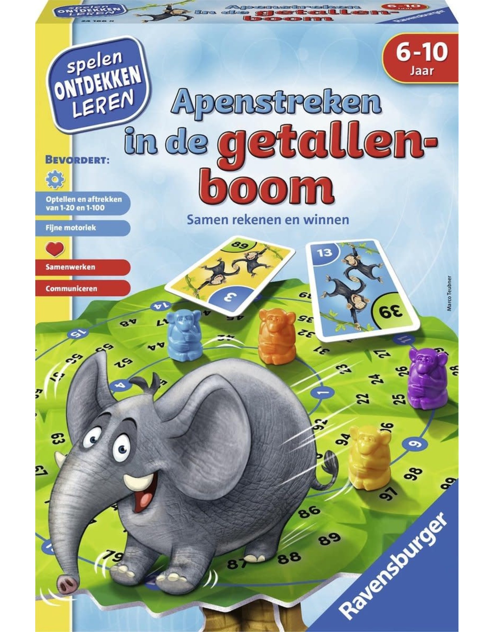 RAVENSBURGER Ravensburger Apenstreken in de getallenboom - leer