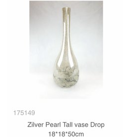 MANSION Zilver Pearl Tall vase Drop 18*18*50cm