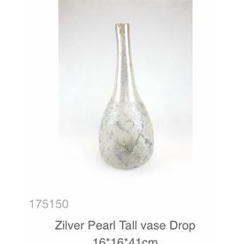 MANSION Zilver Pearl Tall vase Drop 16*16*41cm