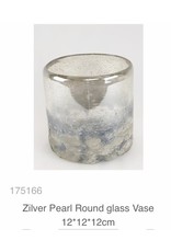 MANSION Zilver Pearl Round glass Vase / Windlicht  12*12*12cm