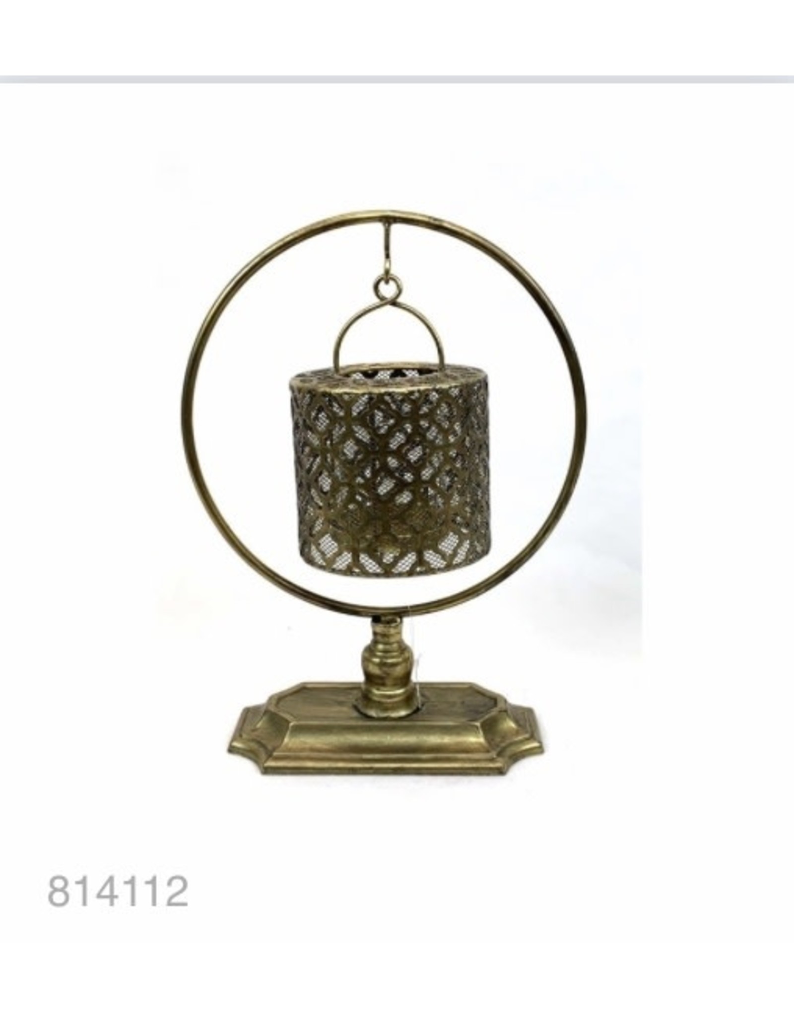Gold plated Lantern on pedestal 25x12x34