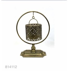 Gold plated Lantern on pedestal 25x12x34