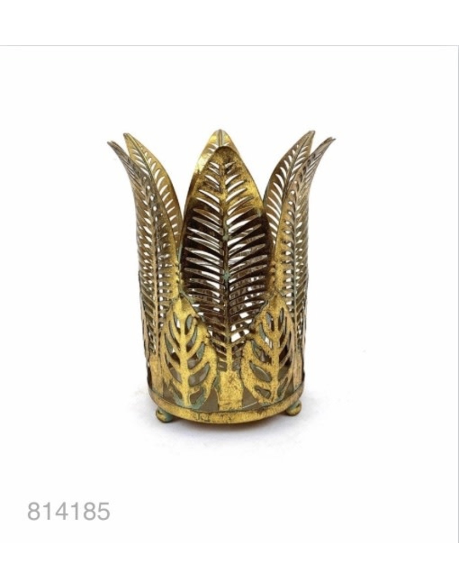 MANSION Oxidized gold Lantern crown from leaves 19*18*22