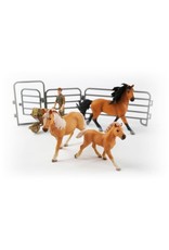 JollyHorses: Quarter Horse Bay + Palomino paard + veulen + hek + boer + accessoires