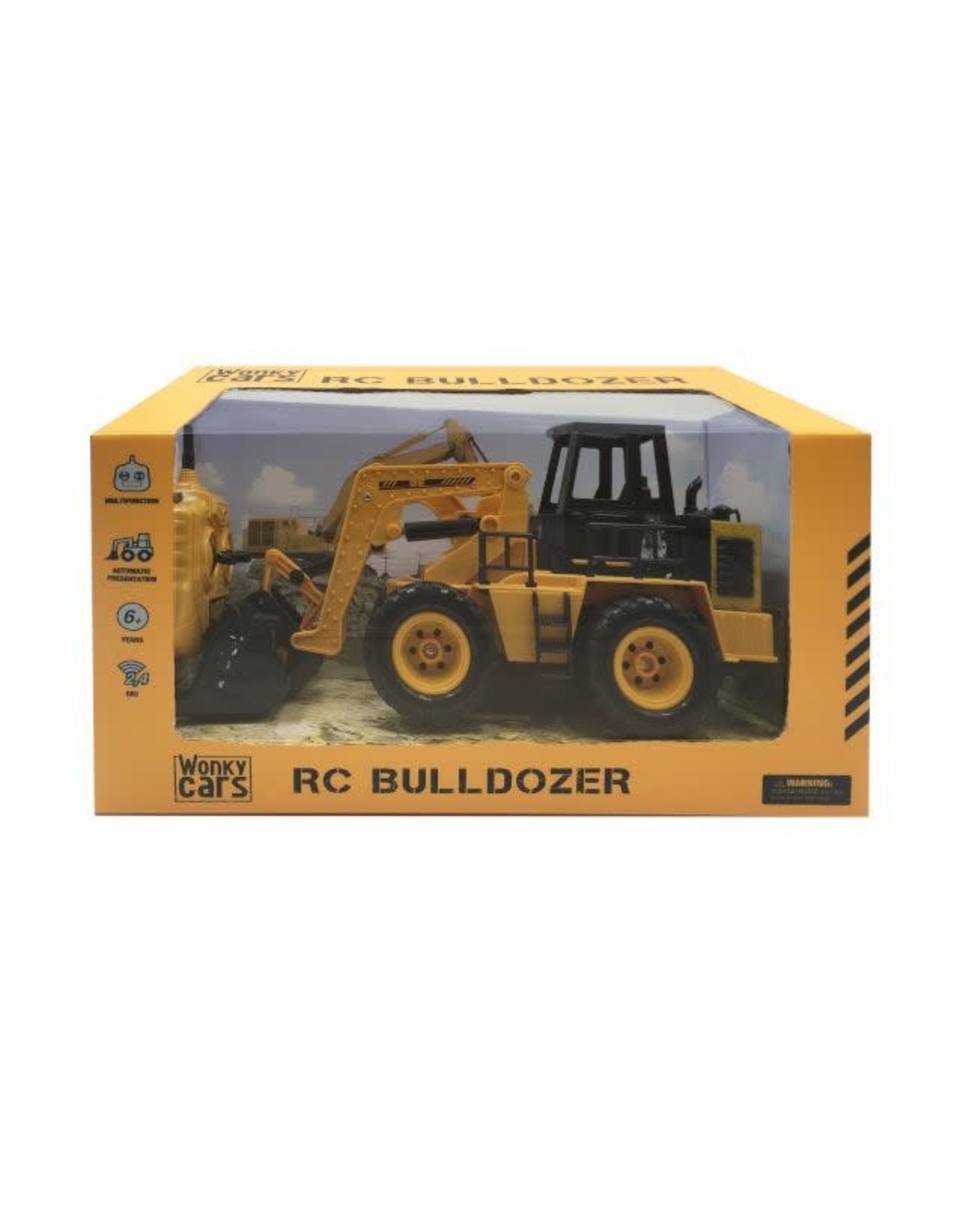 WONKY CARS Wonky Cars - Bulldozer 1:24 - RC - RC Auto - Bestuurbare Auto - Radiografische Auto - 2,4 GHz