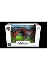 JOLLITY JollyHorses - paarden - Hanover hengst plus veulen en hekwerk - handgeschilderd