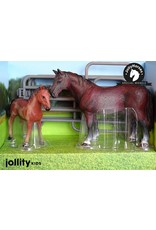 JOLLITY JollyHorses - paarden - Hanover hengst plus veulen en hekwerk - handgeschilderd