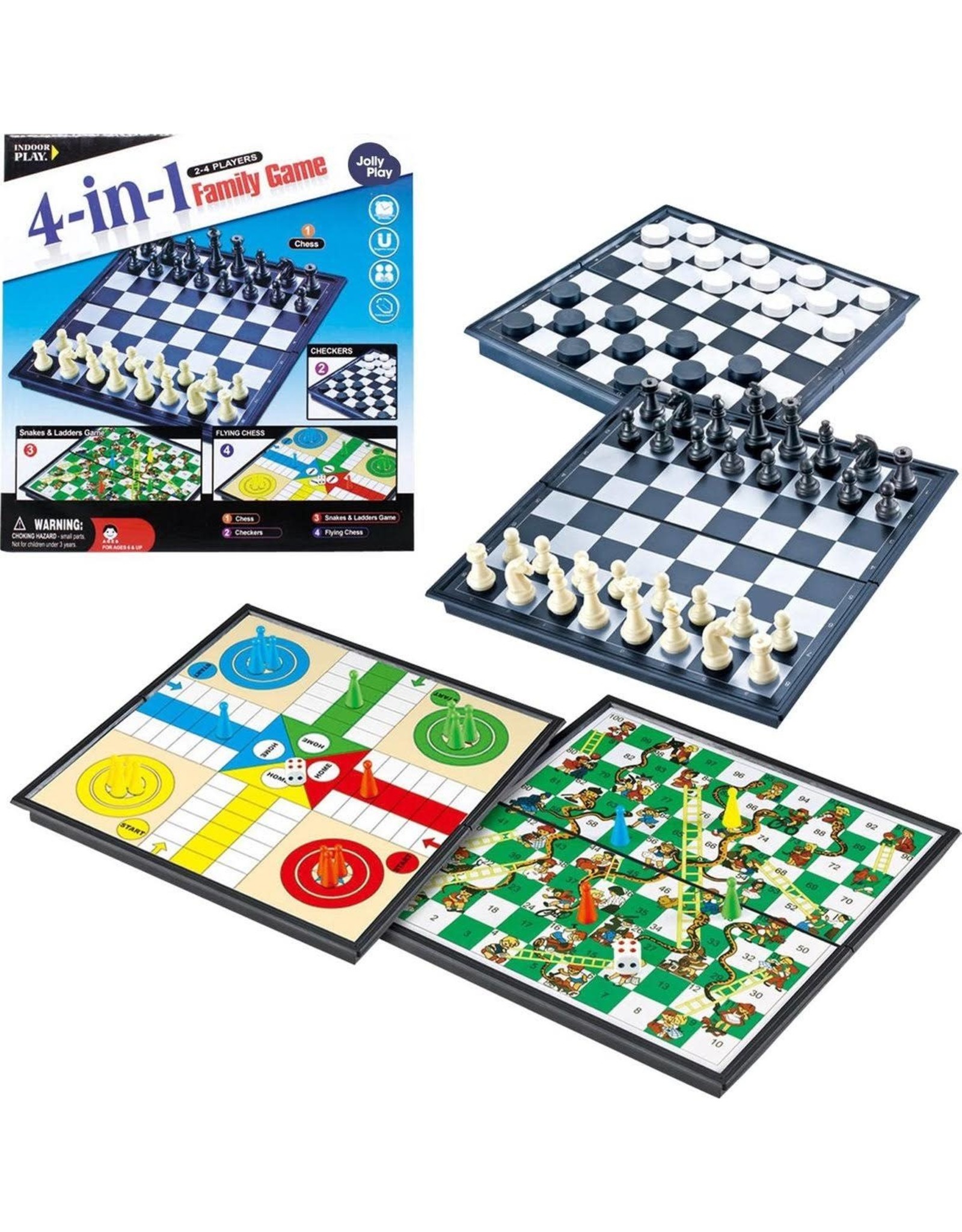 JOLLITY Bordspel set 4-in-1 - 25 cm