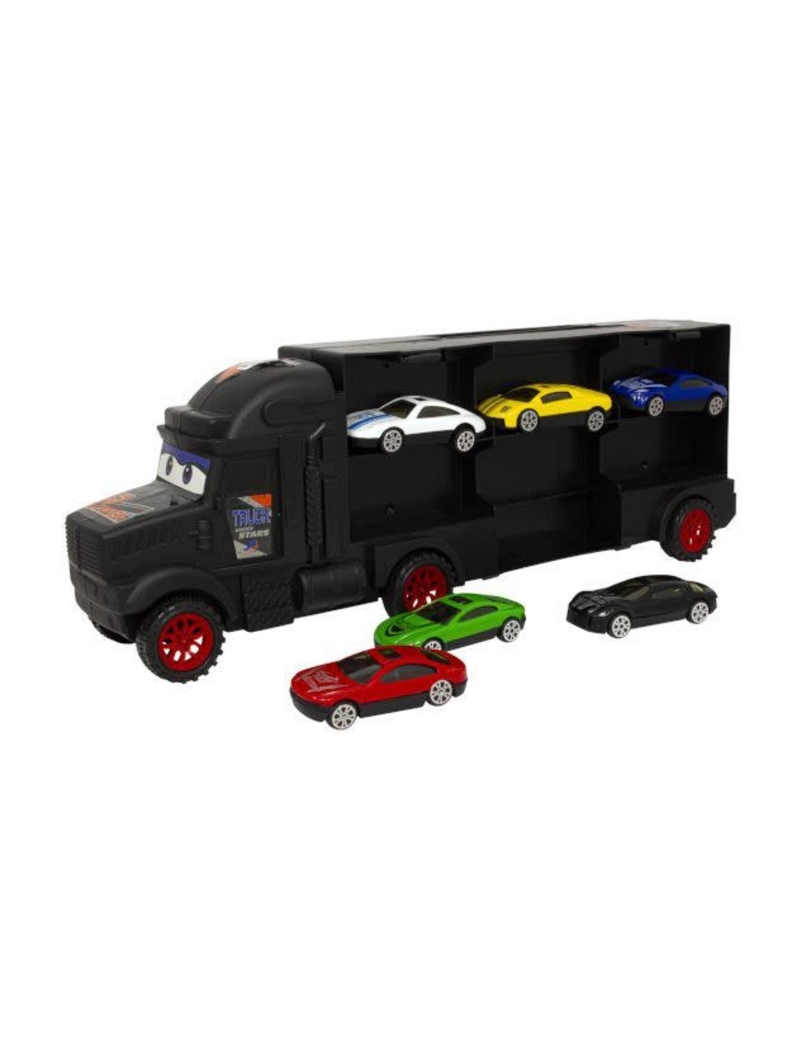 DIE CAST Truck met 6 die cast auto's