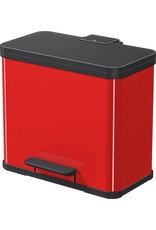 HAILO Afvalbak / pedaalemmer/Prullenbak - 3 x 9L - Rood Hailo Öko Trio Plus