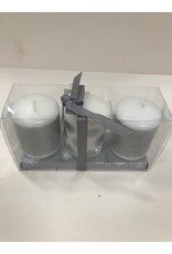 Decoris 3 STUKS KAARS IN VERPAKKING GRIJS