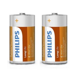 PHILIPS Batterij Philips R14L2B - C - 2 stuks