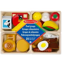 Melissa & Doug houten kratjes met voedsel