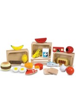 Melissa & Doug houten kratjes met voedsel