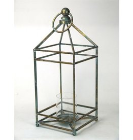 MANSION Metal Lantern 23x23x56.5cm Worn Gold