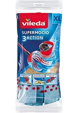 VILEDA Vileda SuperMocio 3Action 3D wismop reservekoppen – dubbele voordeelverpakking, 27 x 27 x 6,5 cm, blauw, 1