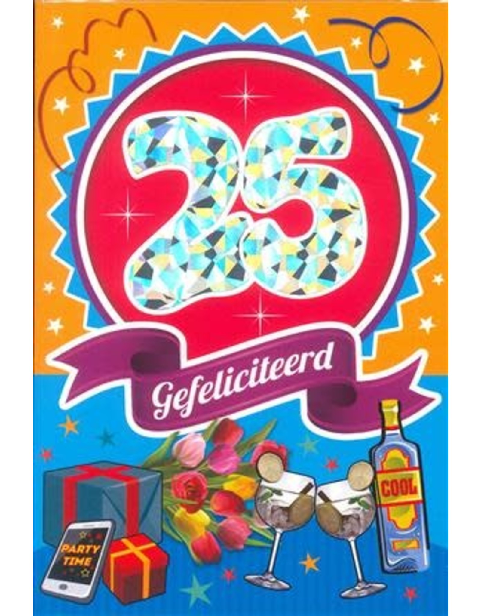 MGP CARDS Wenskaart MGP CARDS 25 gefeliciteerd met envolop