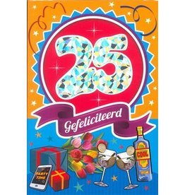 MGP CARDS Wenskaart MGP CARDS 25 gefeliciteerd met envolop