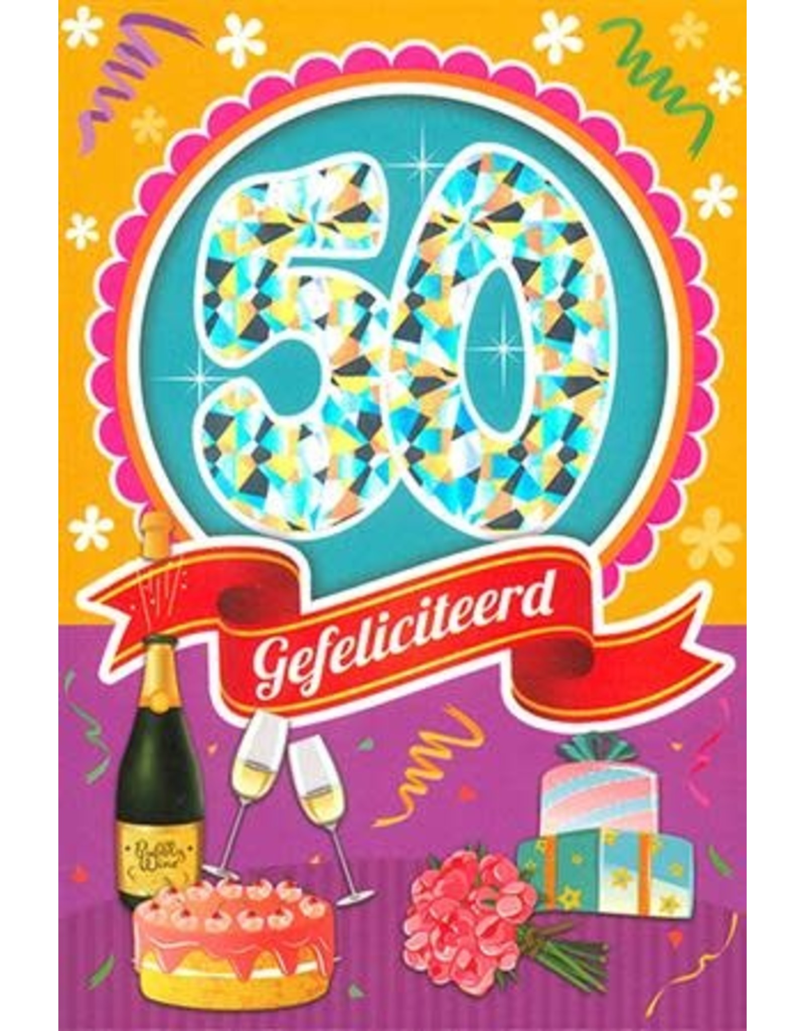 MGP CARDS Wenskaart MGP CARDS 50 gefeliciteerd met envolop