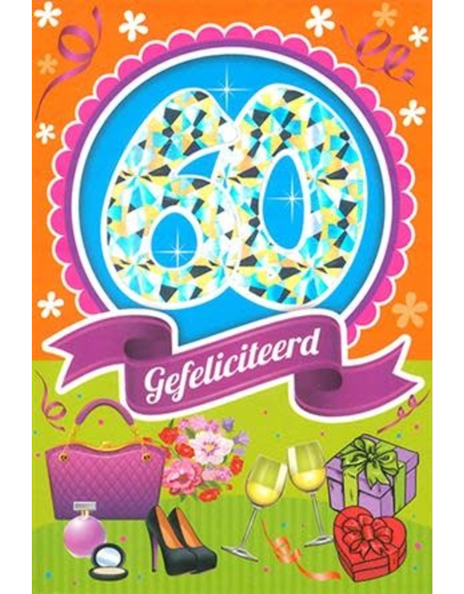 MGP CARDS Wenskaart MGP CARDS 60 gefeliciteerd met envolop