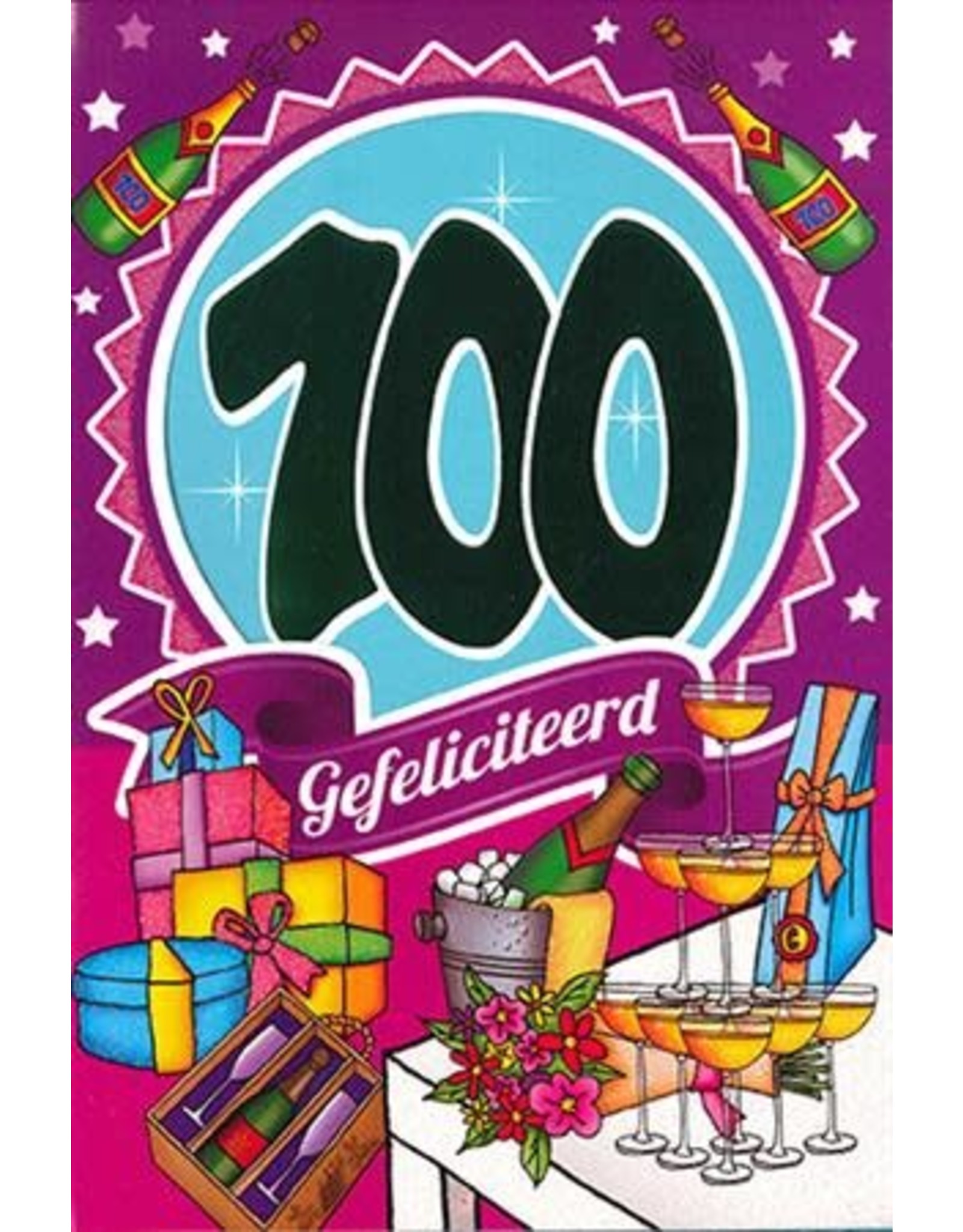 MGP CARDS Wenskaart MGP CARDS 100 gefeliciteerd met envolop