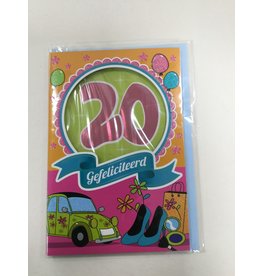 MGP CARDS Wenskaart MGP CARDS 20 gefeliciteerd met envolop