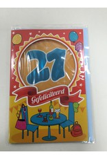 MGP CARDS Wenskaart MGP CARDS 21 gefeliciteerd met envolop