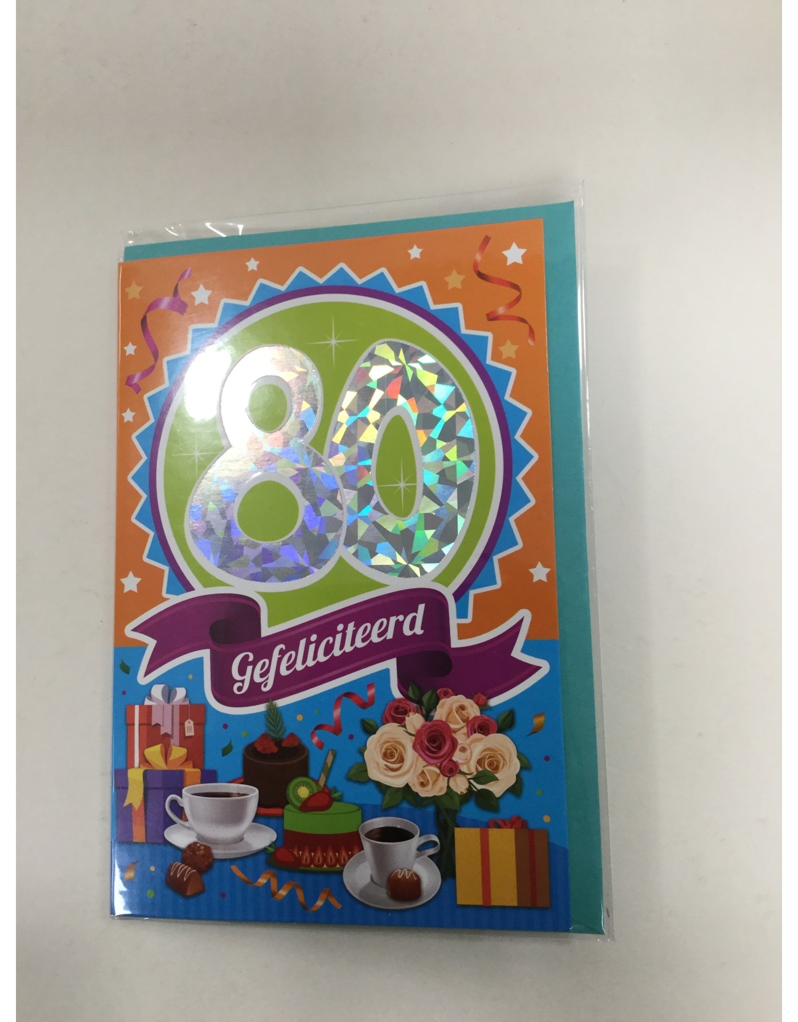 MGP CARDS Wenskaart MGP CARDS 80 gefeliciteerd met envolop