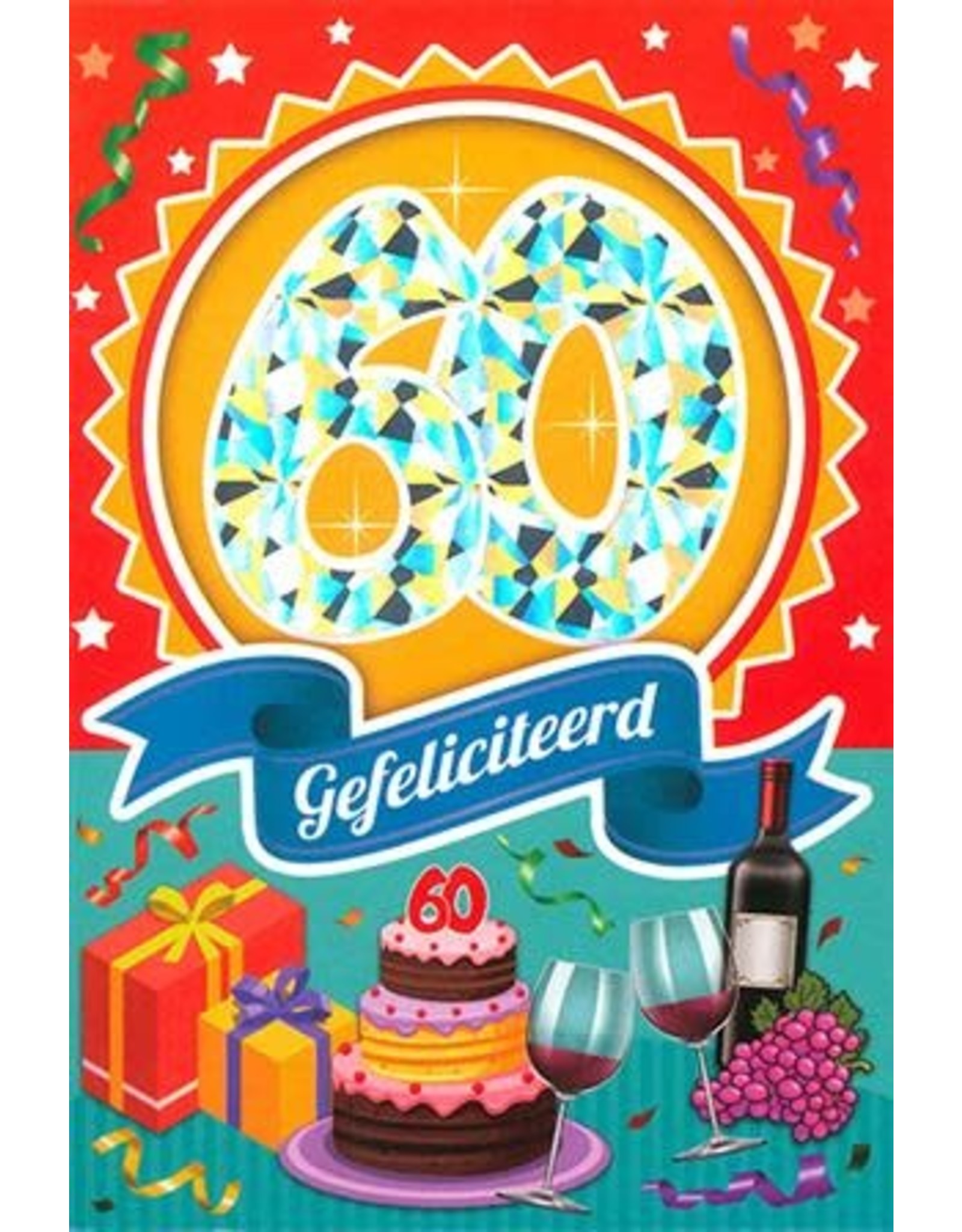 MGP CARDS Wenskaart MGP CARDS 60 gefeliciteerd met envolop