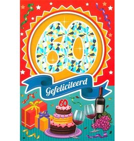 MGP CARDS Wenskaart MGP CARDS 60 gefeliciteerd met envolop